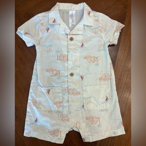 Light weight one piece with beach print